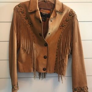 Western Leather jacket with fringe
